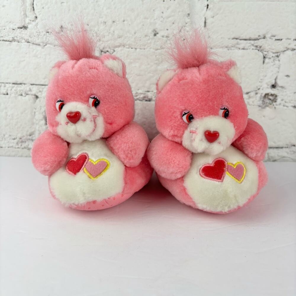 Vintage Care Bear Love A Lot Kid Slippers L